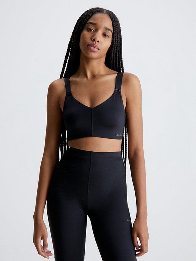 Black Calvin Klein High Impact Sports Women Bra | OILN-80947