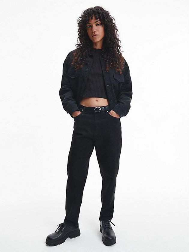 Black Calvin Klein High Rise Mom Women Jeans | KZEJ-27519