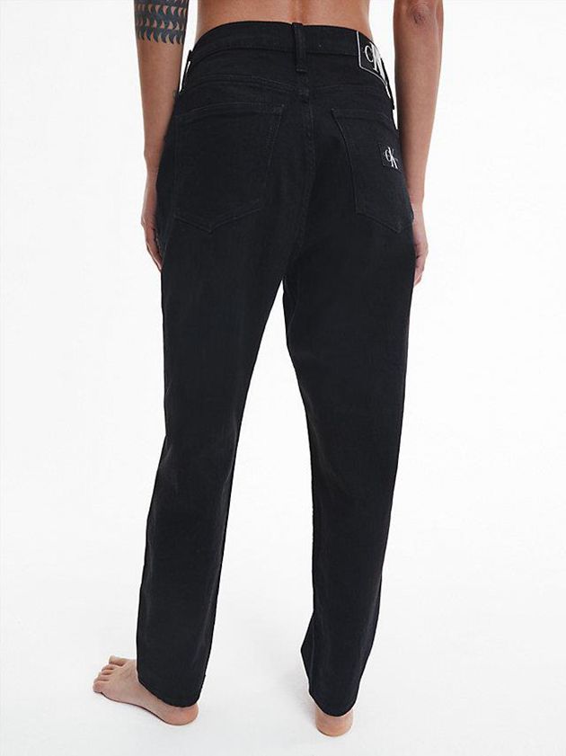 Black Calvin Klein High Rise Mom Women Jeans | KZEJ-27519