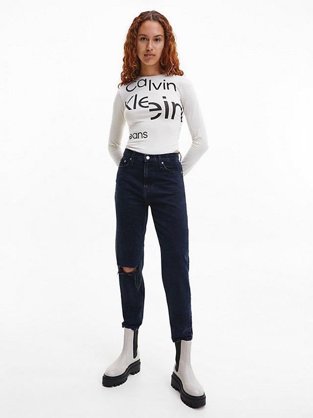 Black Calvin Klein High Rise Mom Women Jeans | AXCU-50719