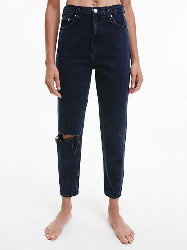 Black Calvin Klein High Rise Mom Women Jeans | AXCU-50719