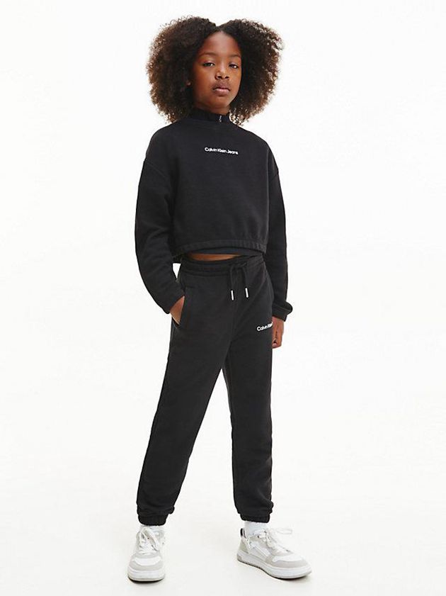 Black Calvin Klein High Rise Relaxed Girls's Joggers | BOFE-98042