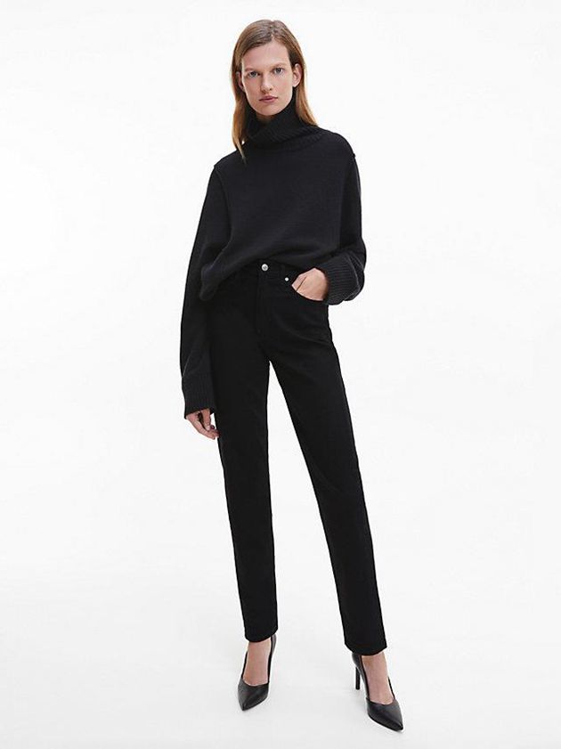 Black Calvin Klein High Rise Slim Women Jeans | ZANI-68972