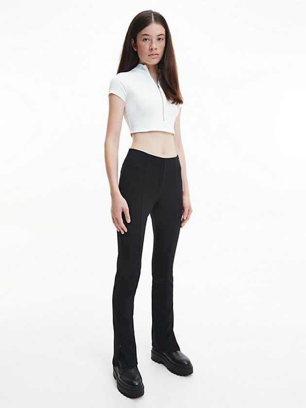 Black Calvin Klein High Rise Slim Women Pants | YENL-31254