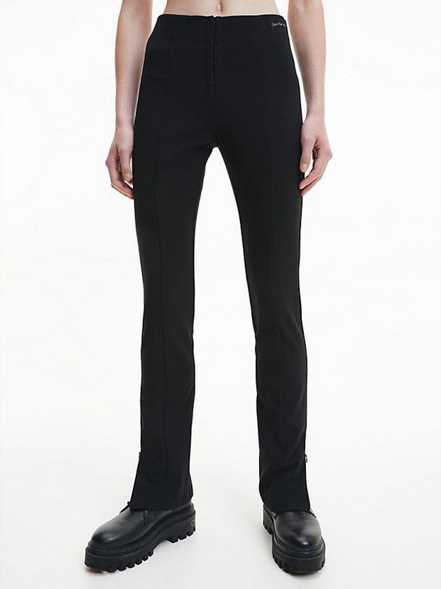 Black Calvin Klein High Rise Slim Women Pants | YENL-31254