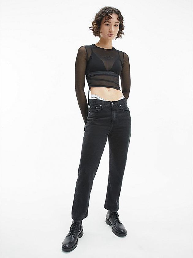 Black Calvin Klein High Rise Straight Ankle Women Jeans | UCXI-76243