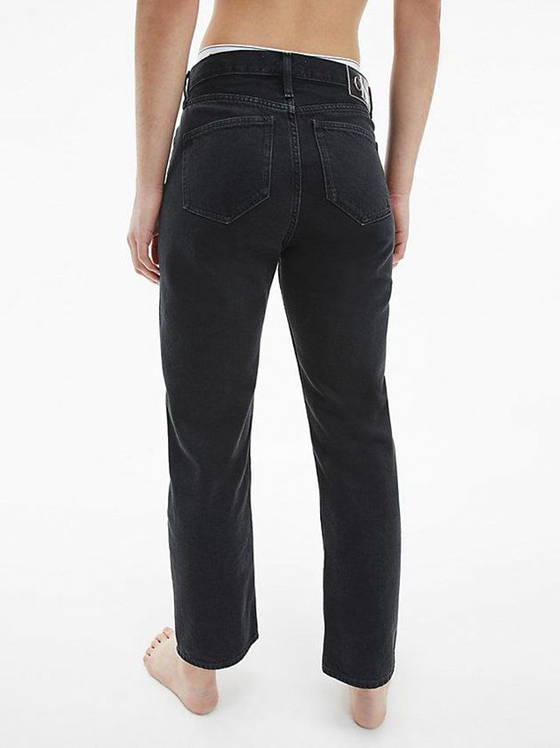 Black Calvin Klein High Rise Straight Ankle Women Jeans | UCXI-76243