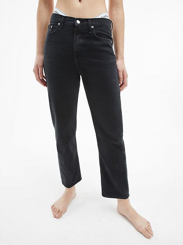 Black Calvin Klein High Rise Straight Ankle Women Jeans | UCXI-76243