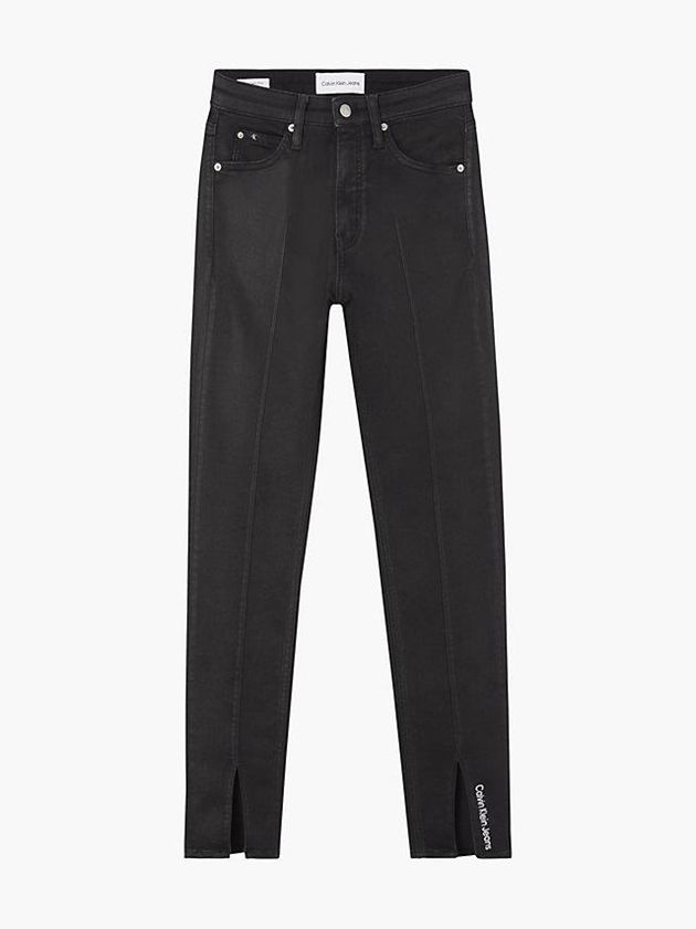 Black Calvin Klein High Rise Super Skinny Coated Women Jeans | NYHU-84619