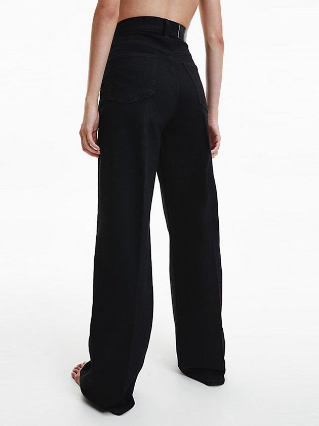 Black Calvin Klein High Rise Wide Leg Women Jeans | WSBY-47365