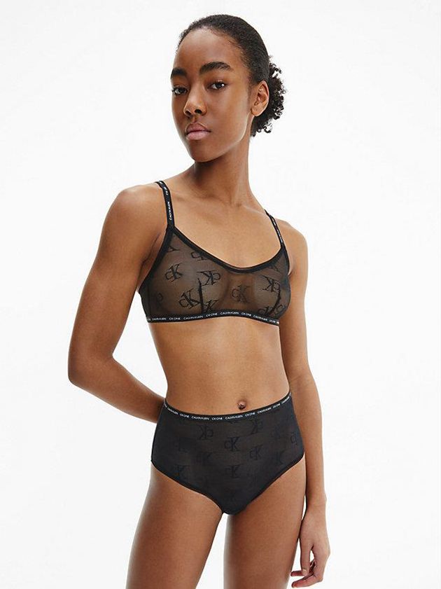 Black Calvin Klein High Waisted Bikini - CK One Women Briefs | PQUR-60149