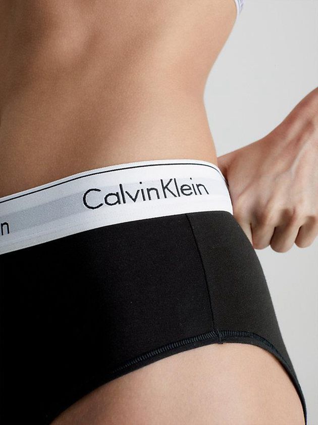 Black Calvin Klein High Waisted Bikini - Modern Cotton Women Briefs | HLGR-15740