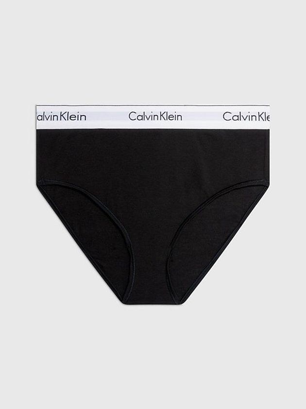 Black Calvin Klein High Waisted Bikini - Modern Cotton Women Briefs | HLGR-15740