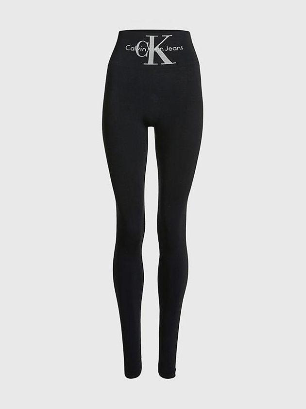 Black Calvin Klein High Waisted Women Leggings | NOJP-12967