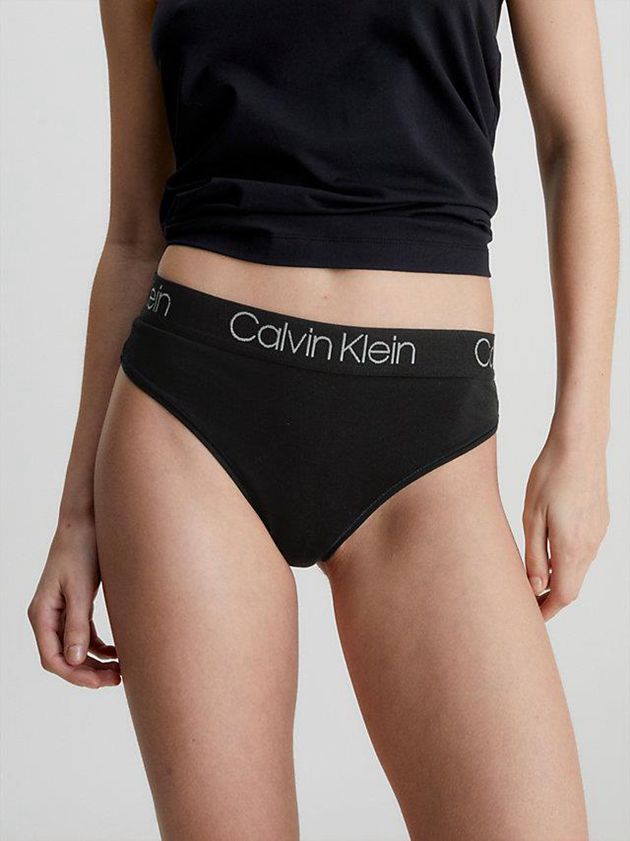 Black Calvin Klein High Waisted - Body Women Thong | VSTN-38465