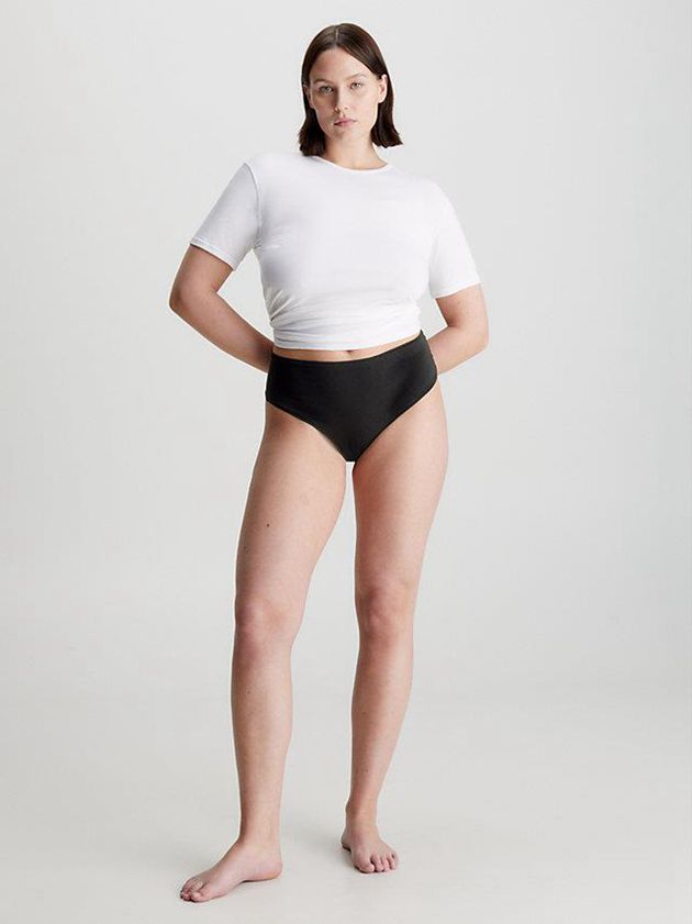 Black Calvin Klein High Waisted - Flex Fit Women Thong | ZOEF-19420
