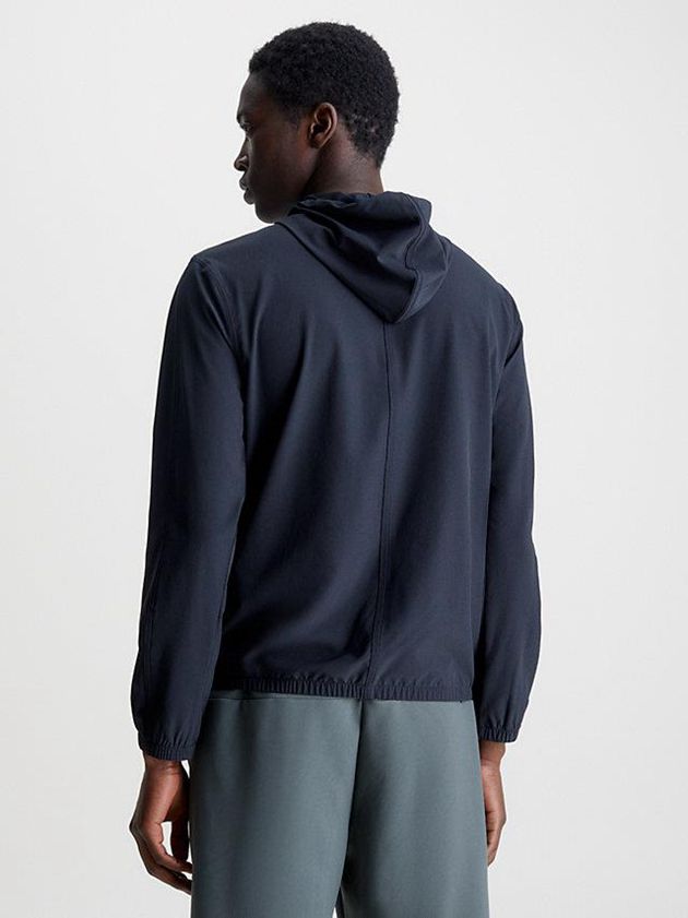 Black Calvin Klein Hooded Windbreaker Men Jacket | RTFX-60491