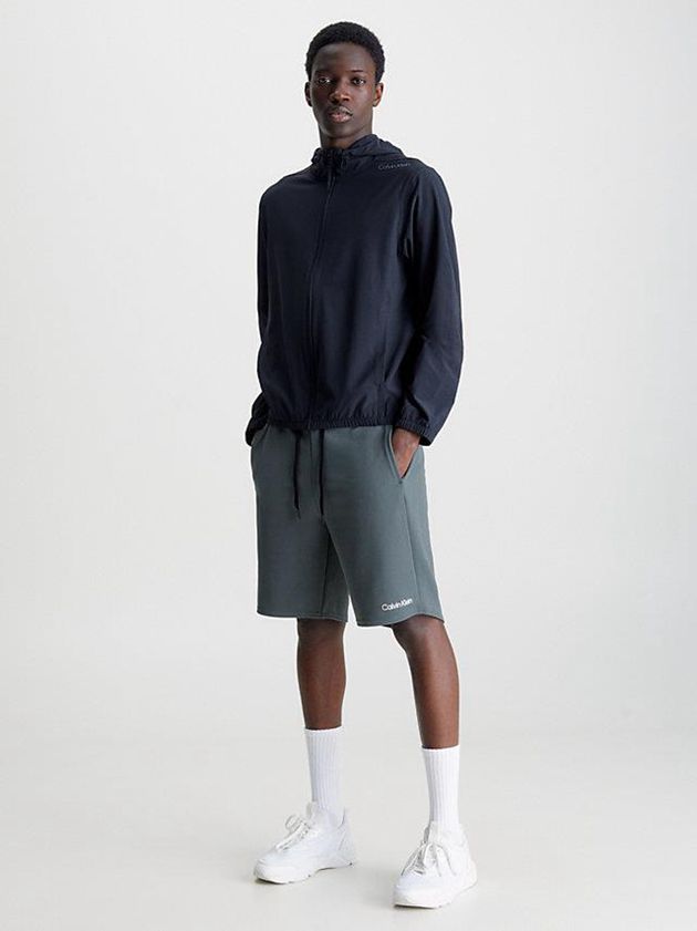 Black Calvin Klein Hooded Windbreaker Men Jacket | RTFX-60491