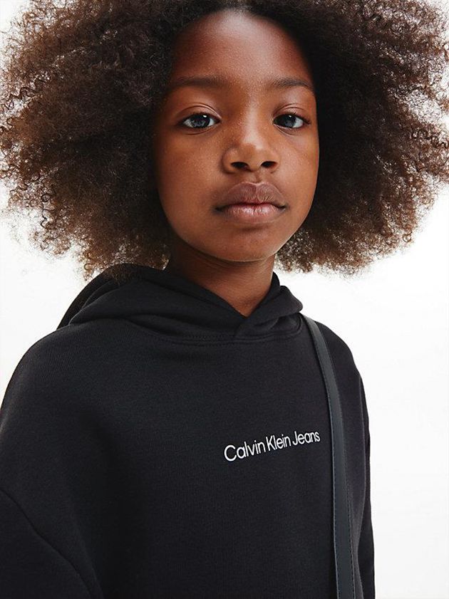 Black Calvin Klein Hoodie Girls's Dress | STHU-81043