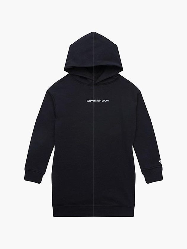 Black Calvin Klein Hoodie Girls's Dress | STHU-81043