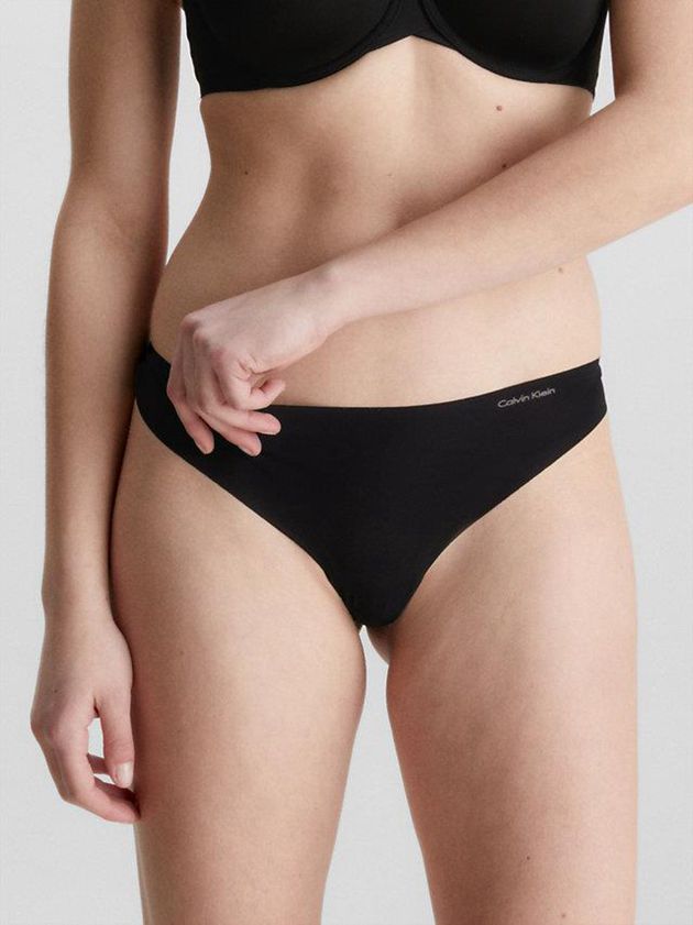 Black Calvin Klein Invisibles Women Thong | AZGF-34261