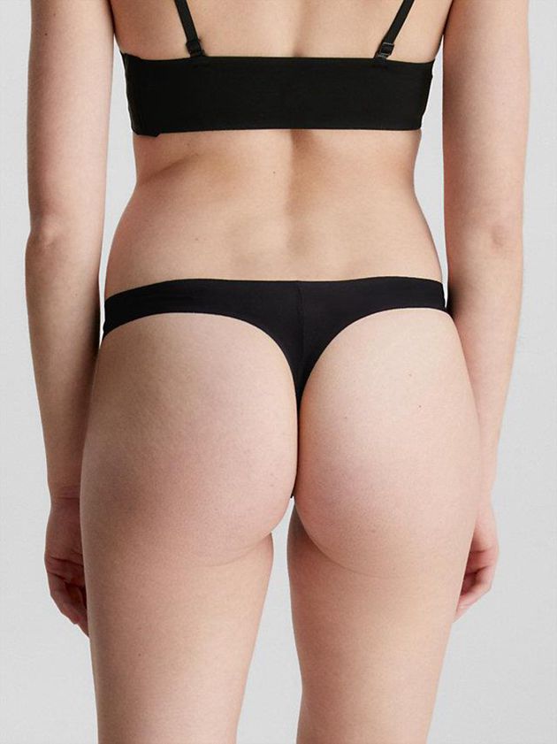 Black Calvin Klein Invisibles Women Thong | AZGF-34261