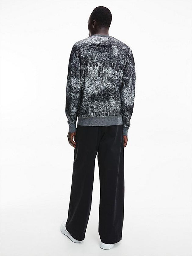 Black Calvin Klein Jacquard Men Sweater | LIDE-35196