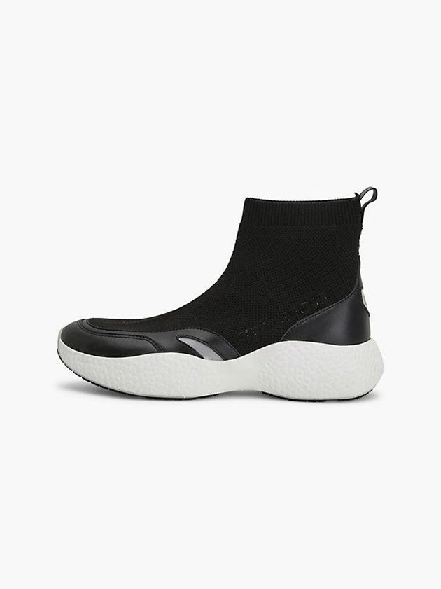 Black Calvin Klein Knit High-Top Women Sneakers | QPEL-97360