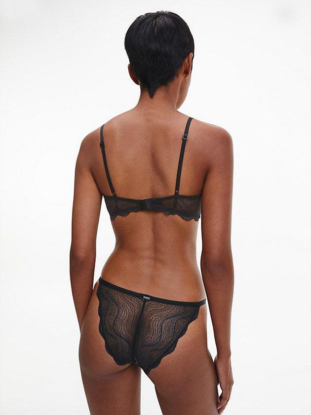 Black Calvin Klein Lace Balconette Women Bra | OMRT-13782