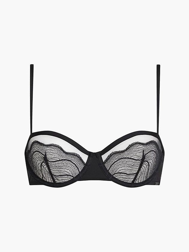 Black Calvin Klein Lace Balconette Women Bra | OMRT-13782