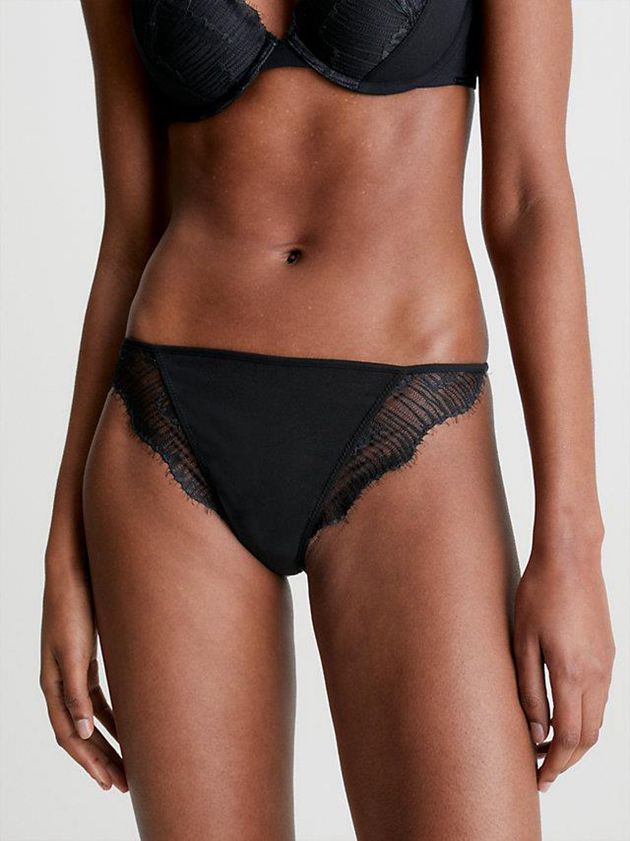 Black Calvin Klein Lace Bikini Women Briefs | AGLQ-16320