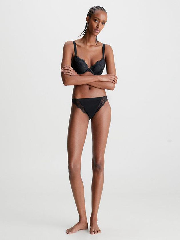 Black Calvin Klein Lace Bikini Women Briefs | AGLQ-16320