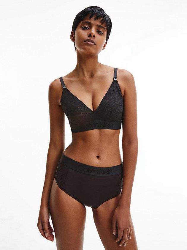Black Calvin Klein Lace Maternity Women Bra | RWQN-08692