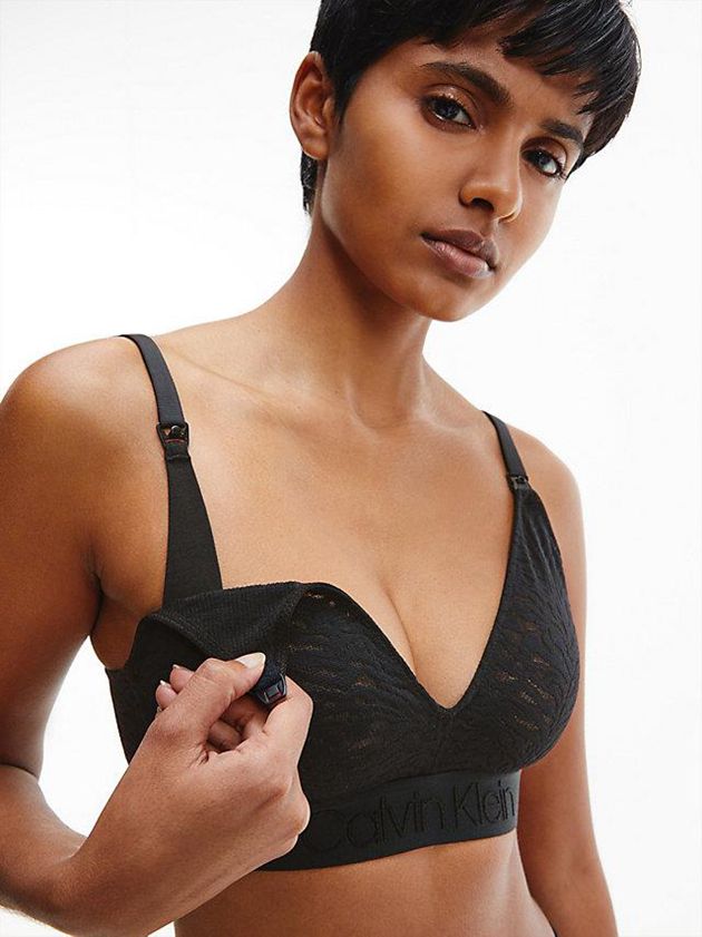 Black Calvin Klein Lace Maternity Women Bra | RWQN-08692