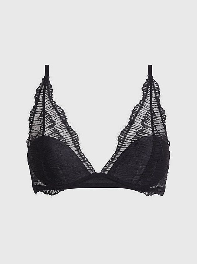 Black Calvin Klein Lace Triangle Women Bra | LFVI-31264