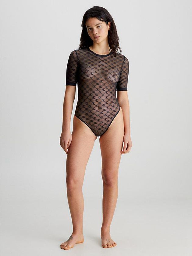 Black Calvin Klein Lace – Ck96 Women Bodysuit | HPGO-74091