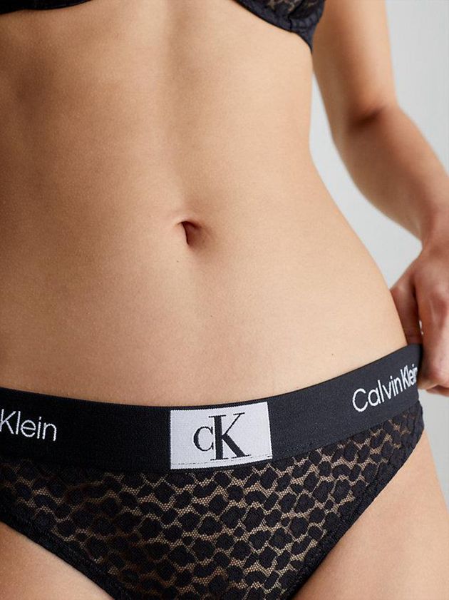 Black Calvin Klein Lace - Ck96 Women Thong | WQYV-38597