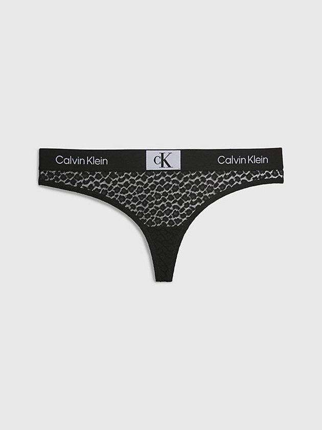 Black Calvin Klein Lace - Ck96 Women Thong | WQYV-38597