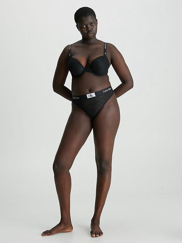 Black Calvin Klein Lace - Ck96 Women Thong | TUAH-95620