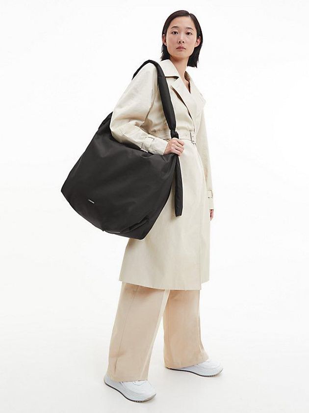 Black Calvin Klein Large Recycled Hobo Women Bags | ISDE-59371