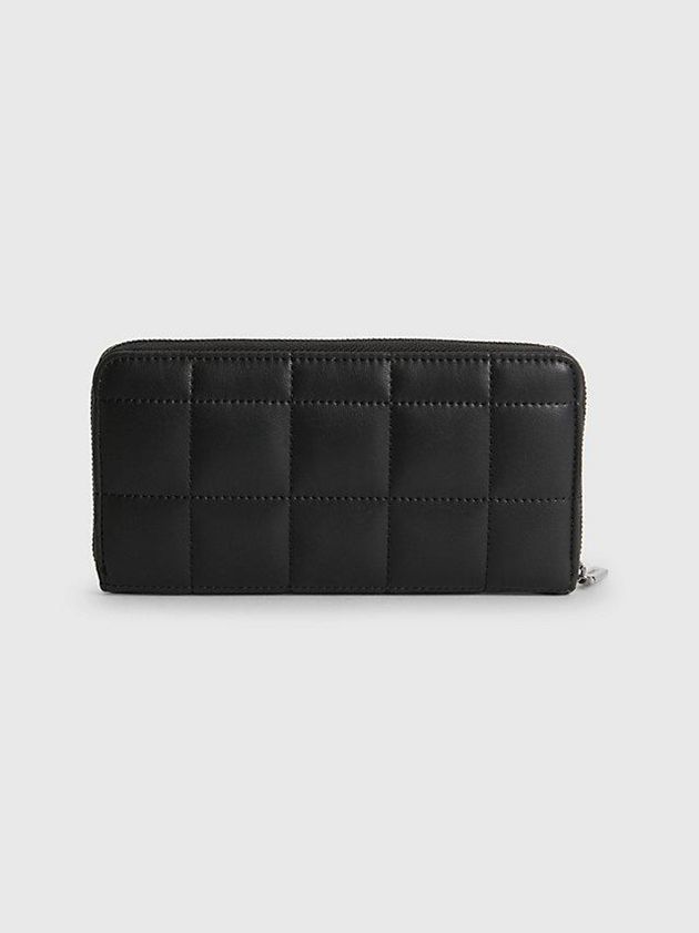 Black Calvin Klein Large Recycled Quilted Women Wallet | MAVE-72680