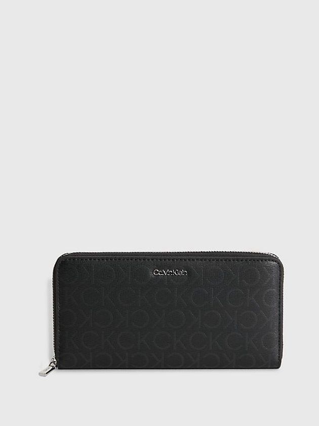 Black Calvin Klein Large Recycled Rfid Zip Around Women Wallet | NIBQ-74560