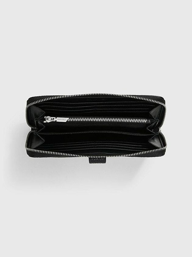 Black Calvin Klein Large Recycled Rfid Zip Around Women Wallet | AKSF-05684
