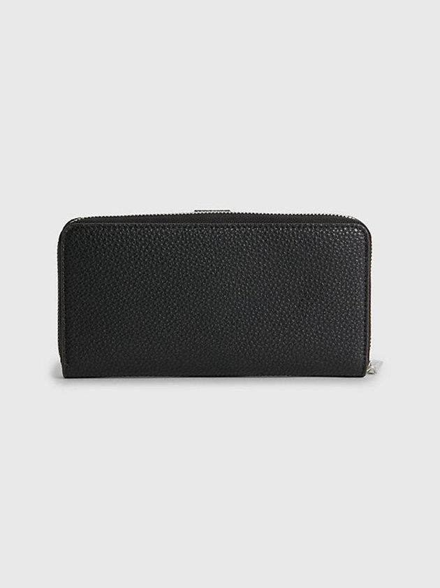 Black Calvin Klein Large Recycled Rfid Zip Around Women Wallet | AKSF-05684