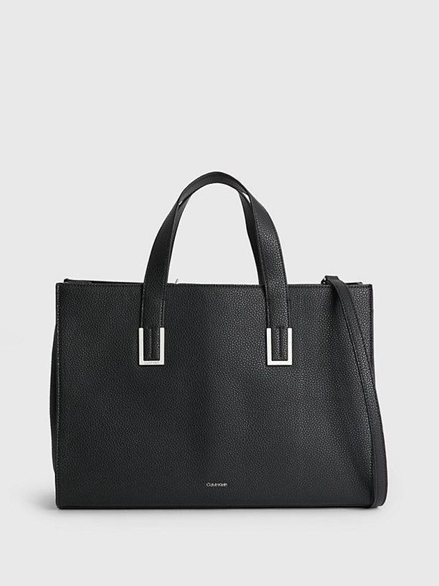 Black Calvin Klein Large Recycled Tote Women Bags | MUZJ-38502
