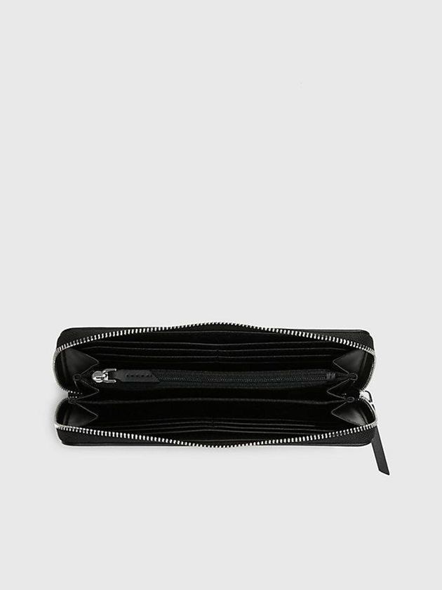 Black Calvin Klein Large Recycled Zip Around Women Wallet | PGDY-56438