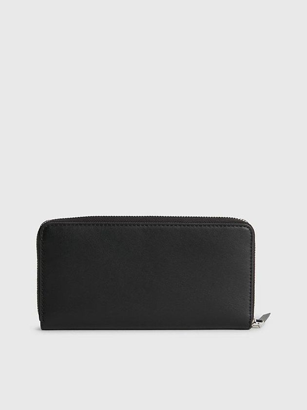Black Calvin Klein Large Recycled Zip Around Women Wallet | PGDY-56438