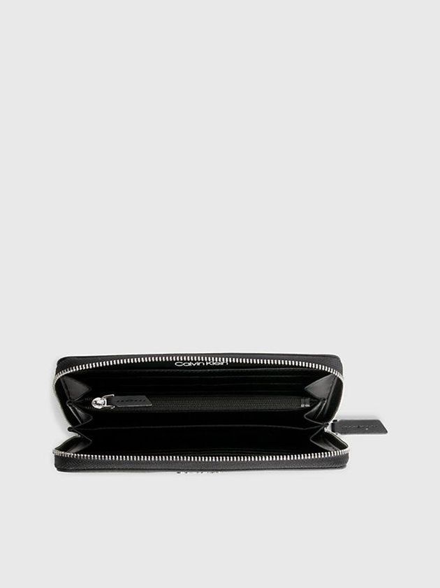 Black Calvin Klein Large Zip Around Women Wallet | TSGQ-53124