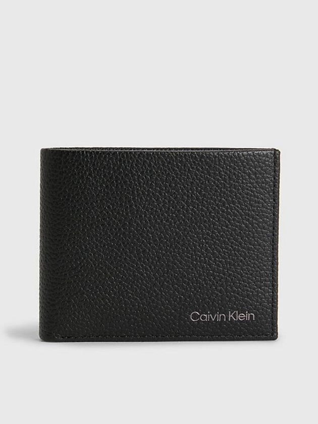 Black Calvin Klein Leather And Keyring Gift Set Men Wallet | QMEK-56231