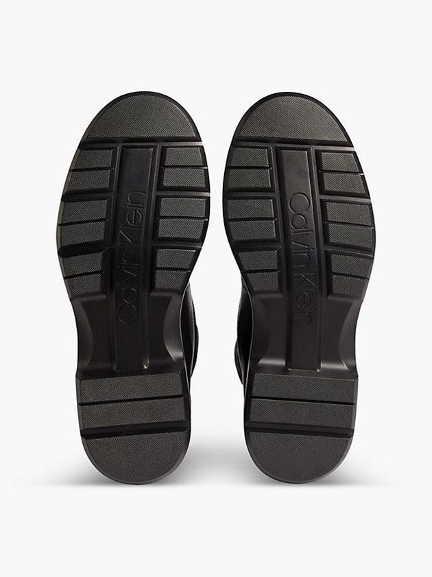 Black Calvin Klein Leather And Recycled Nylon Men Boots | FRBX-29018